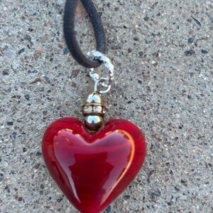 Elegant Red Heart Pendant Necklace